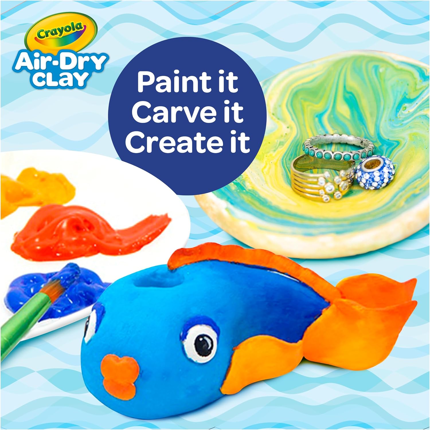 Detalle de Crayola Air Dry Clay (5lbs) – Natural White Bulk Modeling Clay for Classroom Projects
