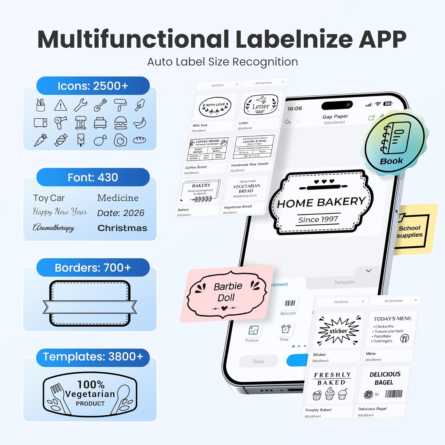 Thumbnail 3 de ETIKEZ PM260 Bluetooth 2-inch label printer 🖨️