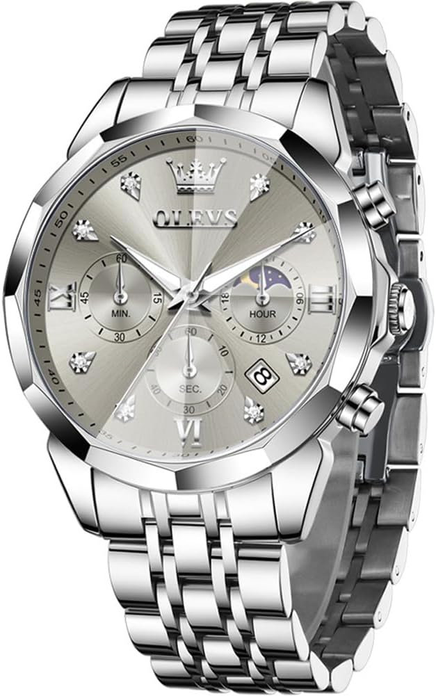 Detalle de OLEVS Männer Uhr Quarz Chronograph 3 ATM