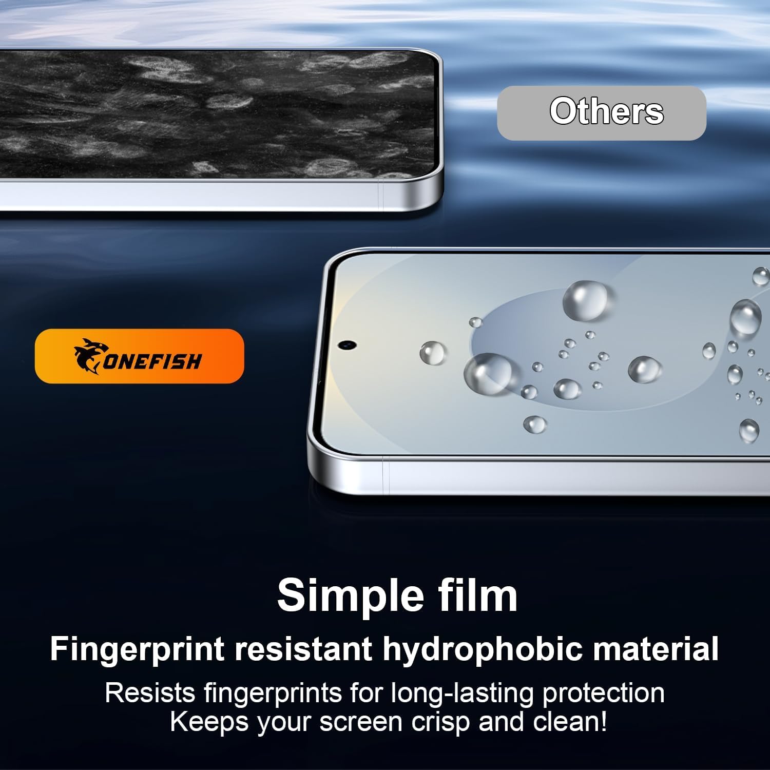 Detalle de OneFish Privacy Screen Protector for Samsung Galaxy S22/S23 (2-Pack) – 9H Tempered Glass with Bubble-Free Installation