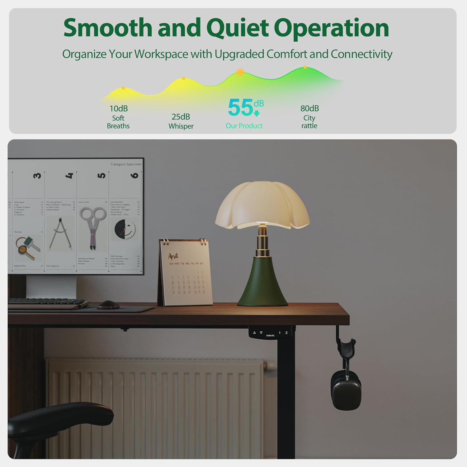 Thumbnail 6 de Agilestic Electric Standing Desk (71 x 24 in) with Height Memory Presets, Dark Walnut