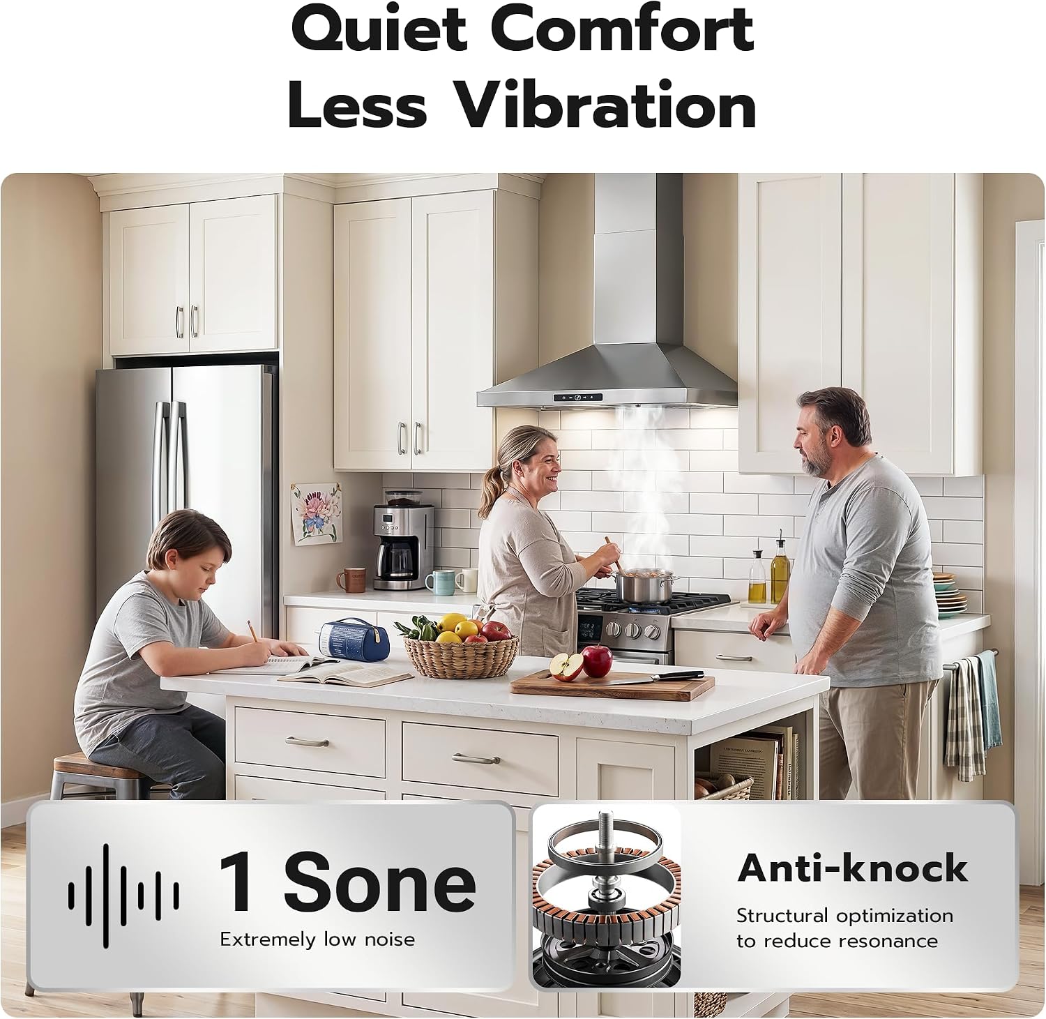 Detalle de Dalxo RP06 24-Inch Wall-Mount Range Hood, 390 CFM, Touch Control