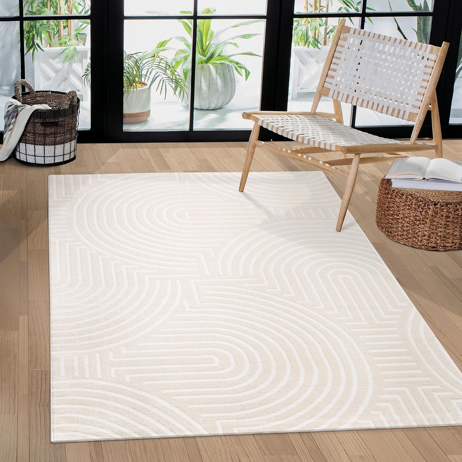 Thumbnail 5 de Paco Home Tapis Salon 80x150 Crème