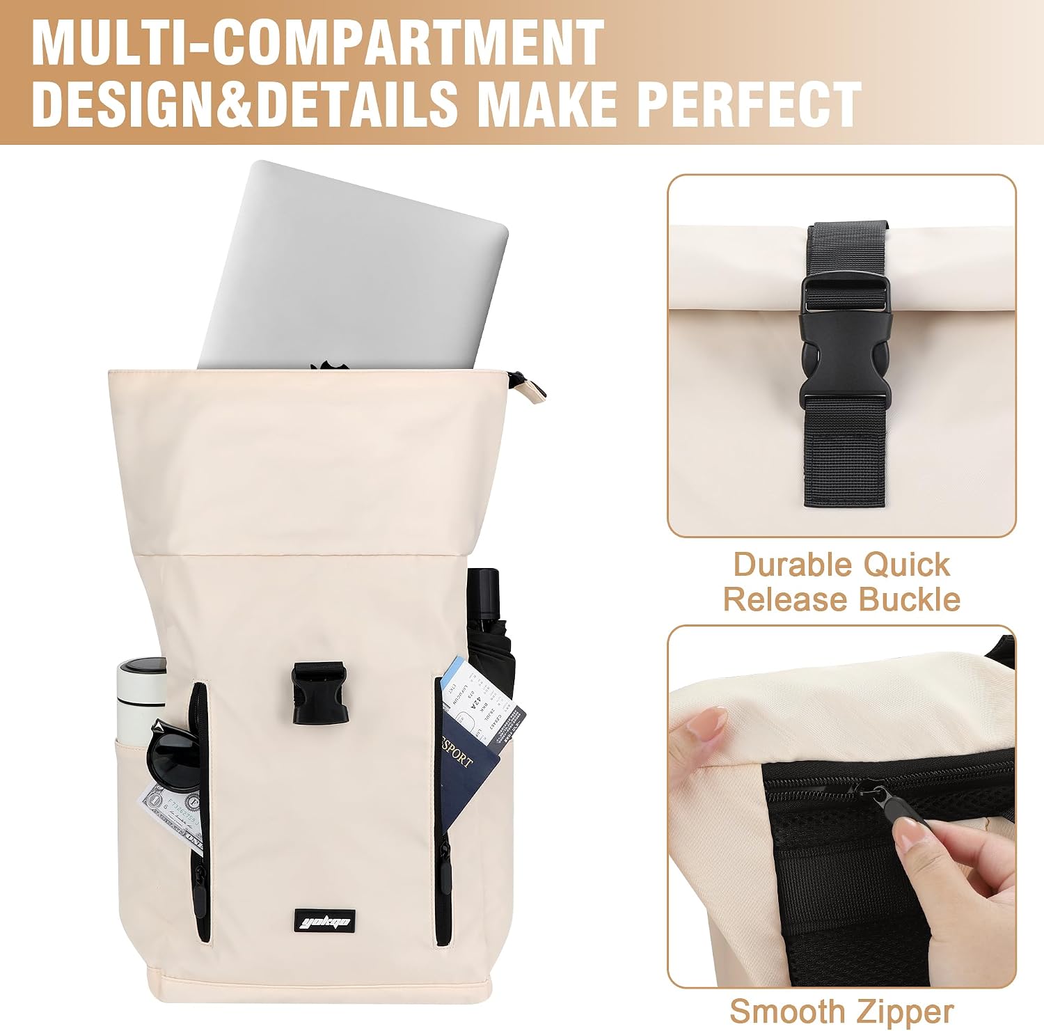 Thumbnail 3 de YOKGO Zaino Rolltop 18-25L per PC 15,6"