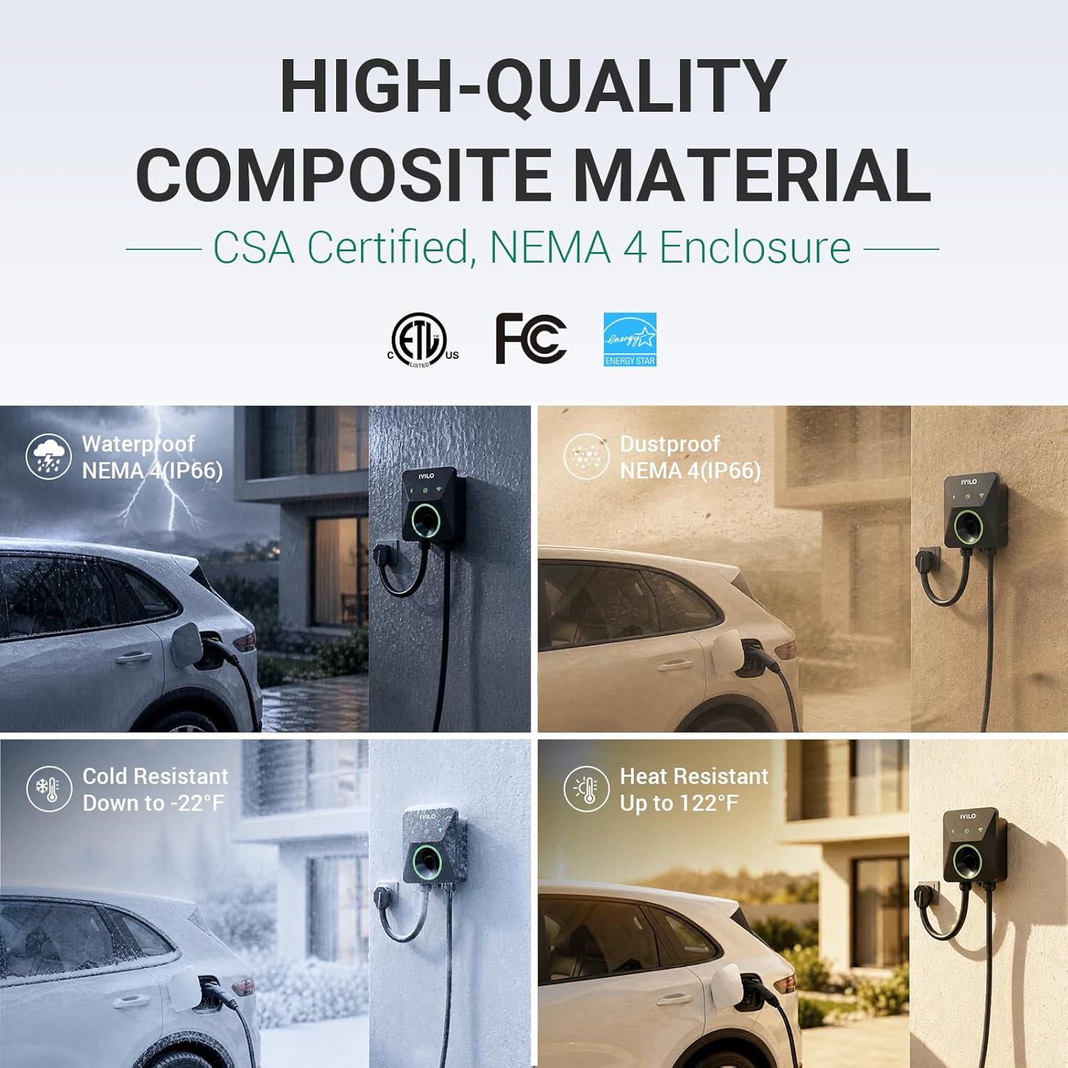 Thumbnail 6 de IYILO Level 2 EV Charger: 48A/11.5kW Wall Charger with Smart App and Dual Temp Sensors