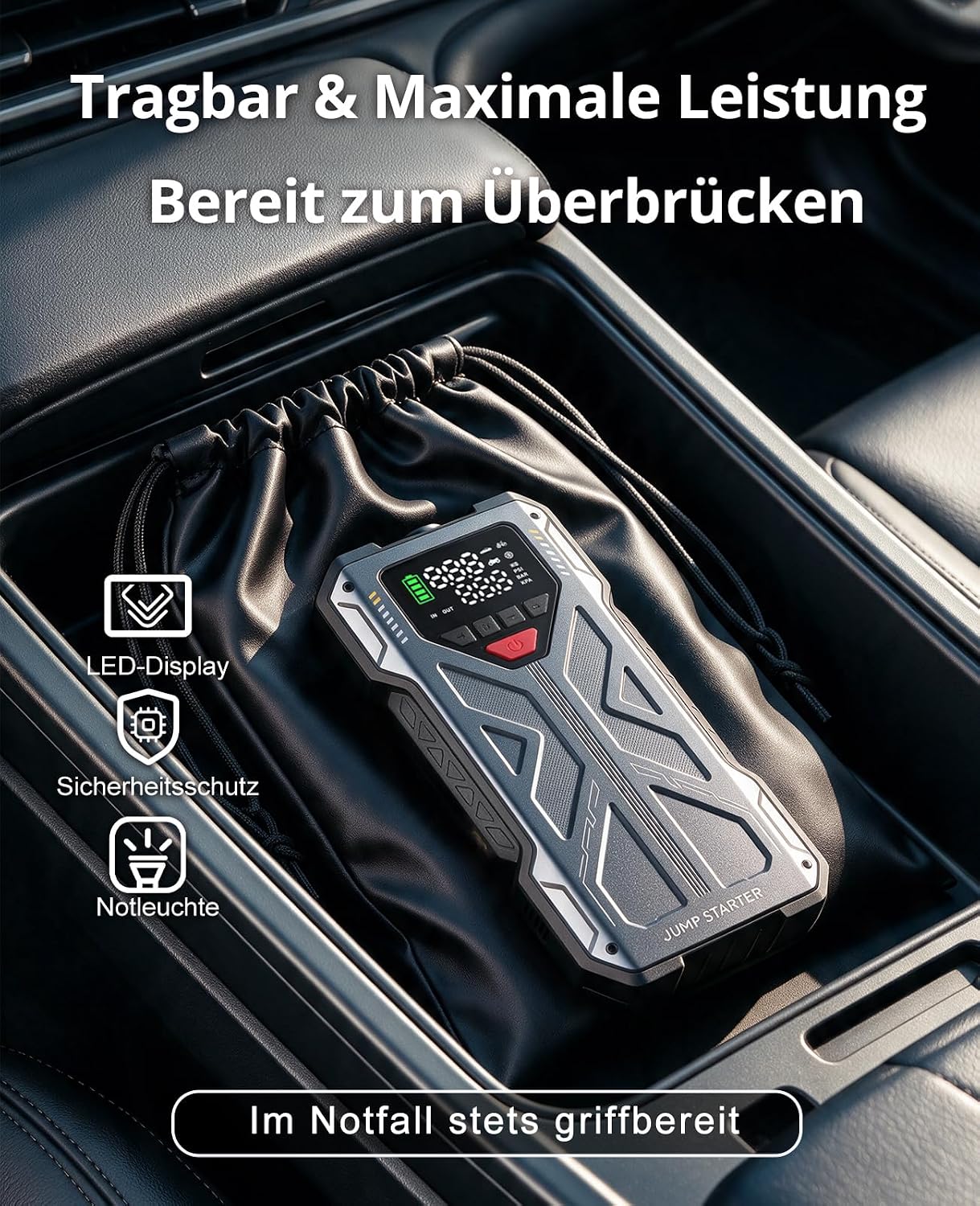 Thumbnail 3 de Upgrade Starthilfe Powerbank für PKW mit Kompressor (150 PSI) und 5000A Jumpstarter – 12V Starterhilfe & Reifenfüller
