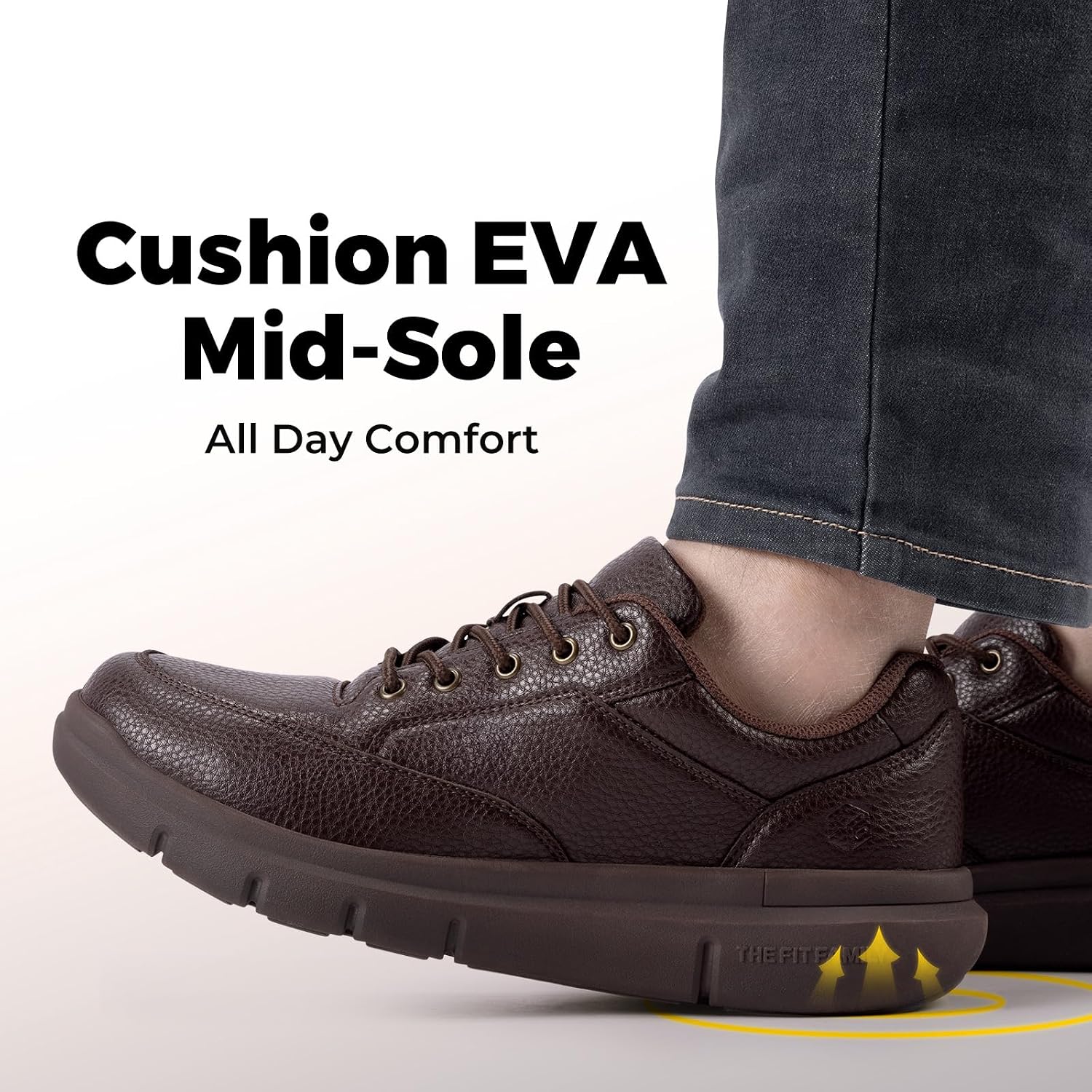 Thumbnail 5 de FitVille Mens Extra Wide Fit Leather Oxford Shoes