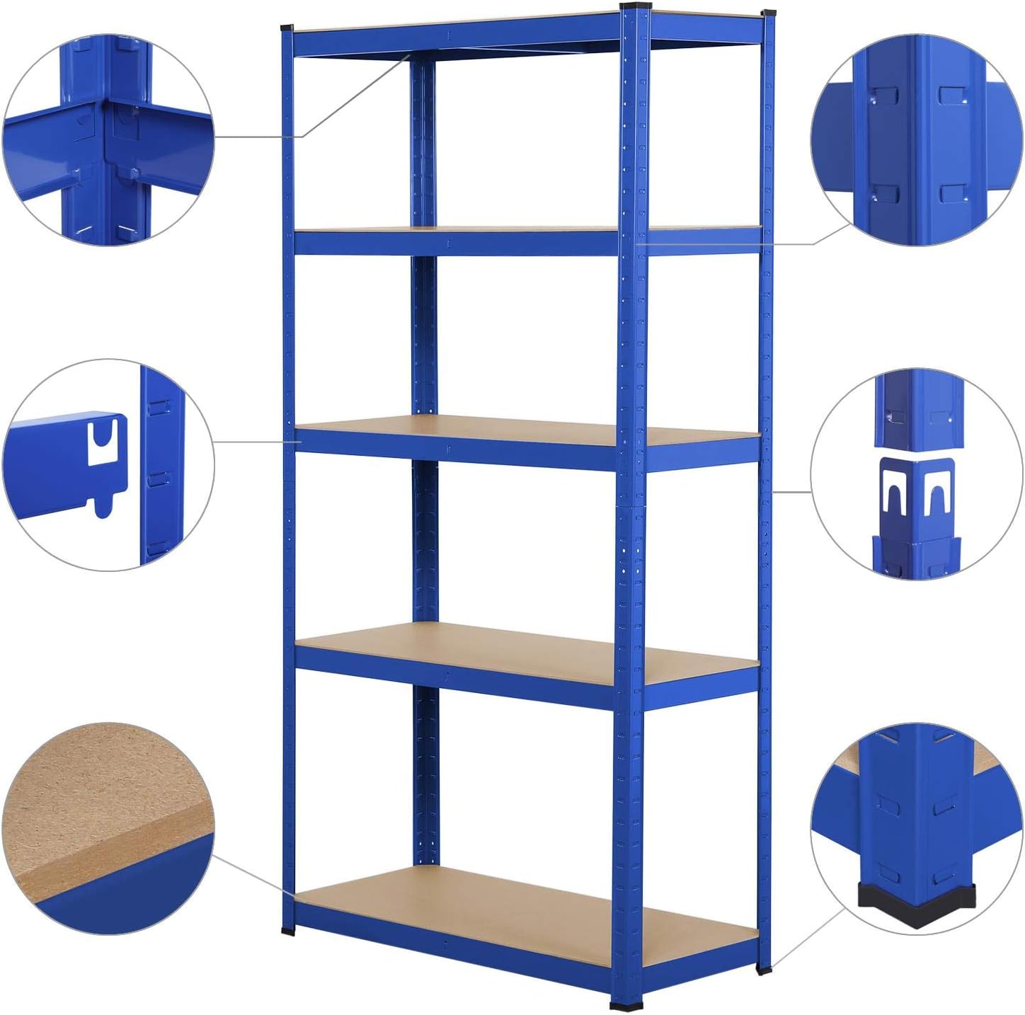 Thumbnail 3 de Yaheetech scaffalatura metallica a 5 ripiani 180 x 90 x 40 cm, portata fino a 875 kg, da garage e magazzino