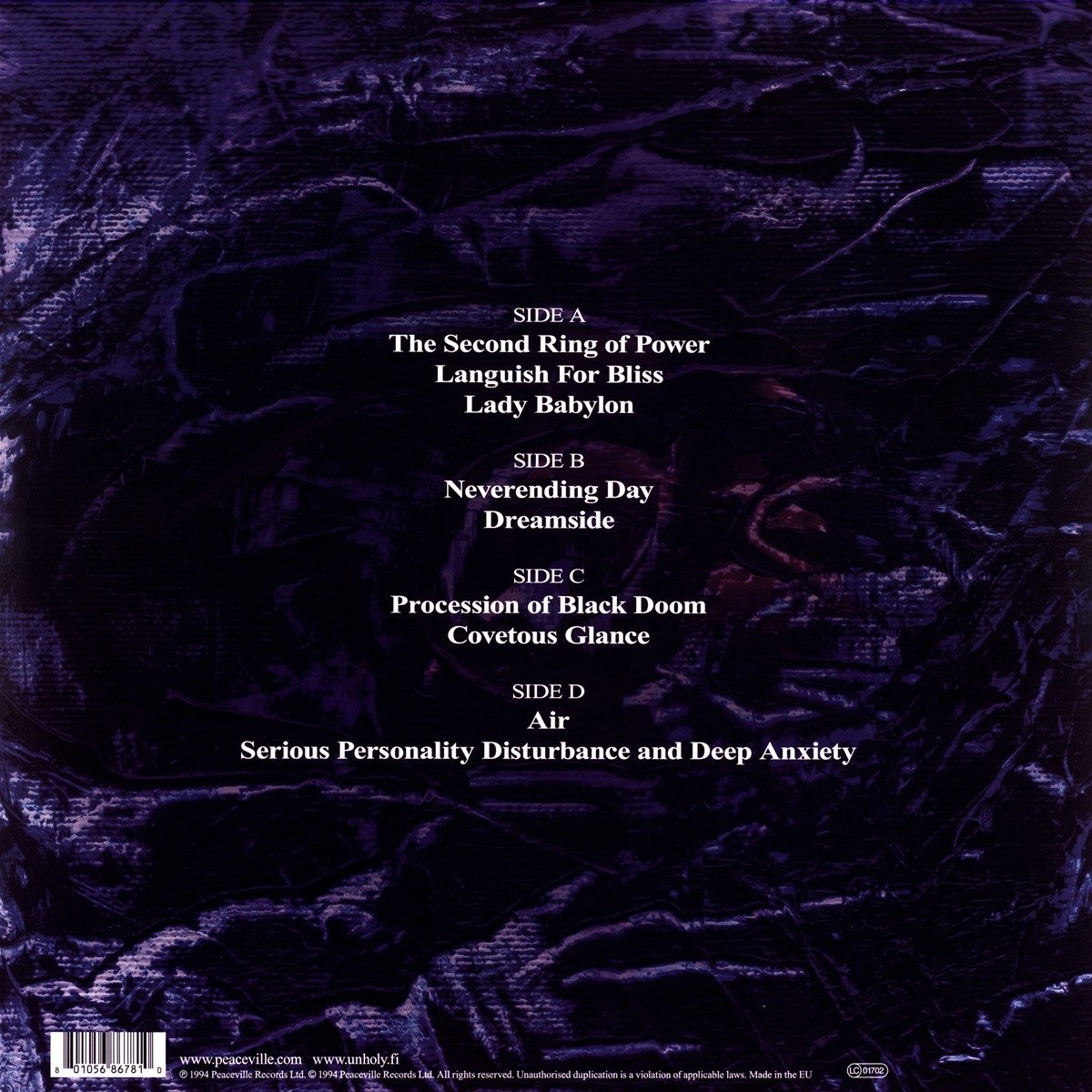 Detalle 2 de Unholy WA-33536477 The Second Ring Of Power Remastered Double Vinyl