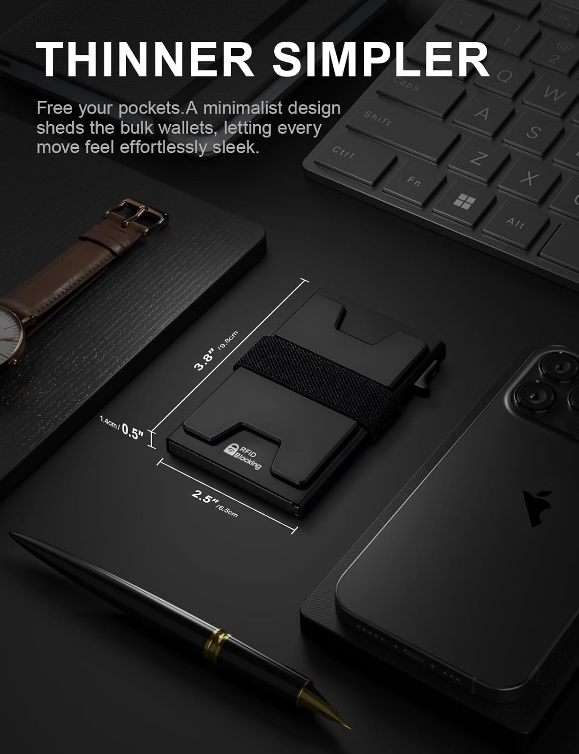 Thumbnail 1 de LXMY Mens Card Holder Wallet with RFID Blocking – Slim, Minimalist Pop-Up Aluminium Design