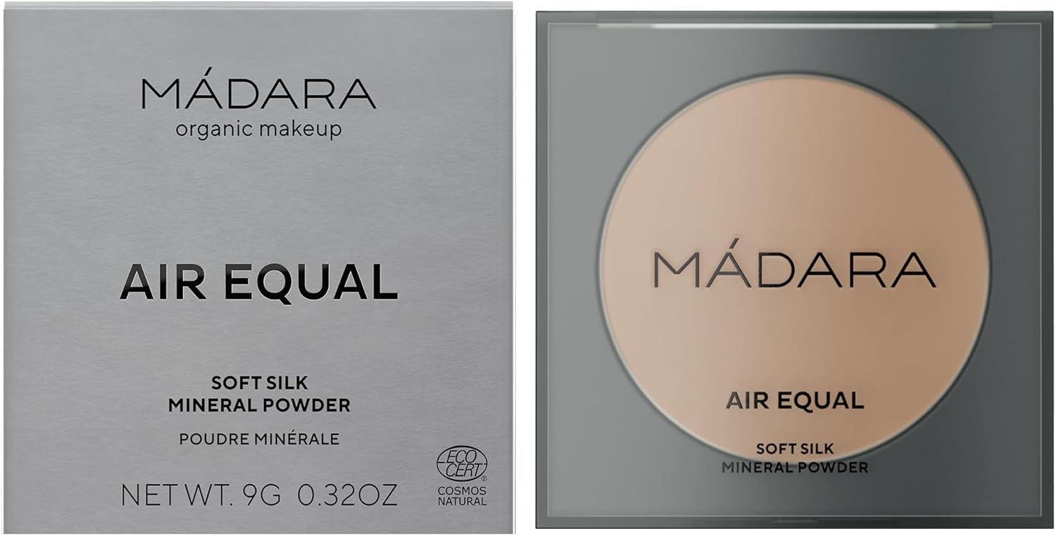 Detalle de MÁDARA Organic Skincare Air Equal Soft Silk Mineral Powder #2 Beige 9g – Poudre fixatrice satinée, sans talc