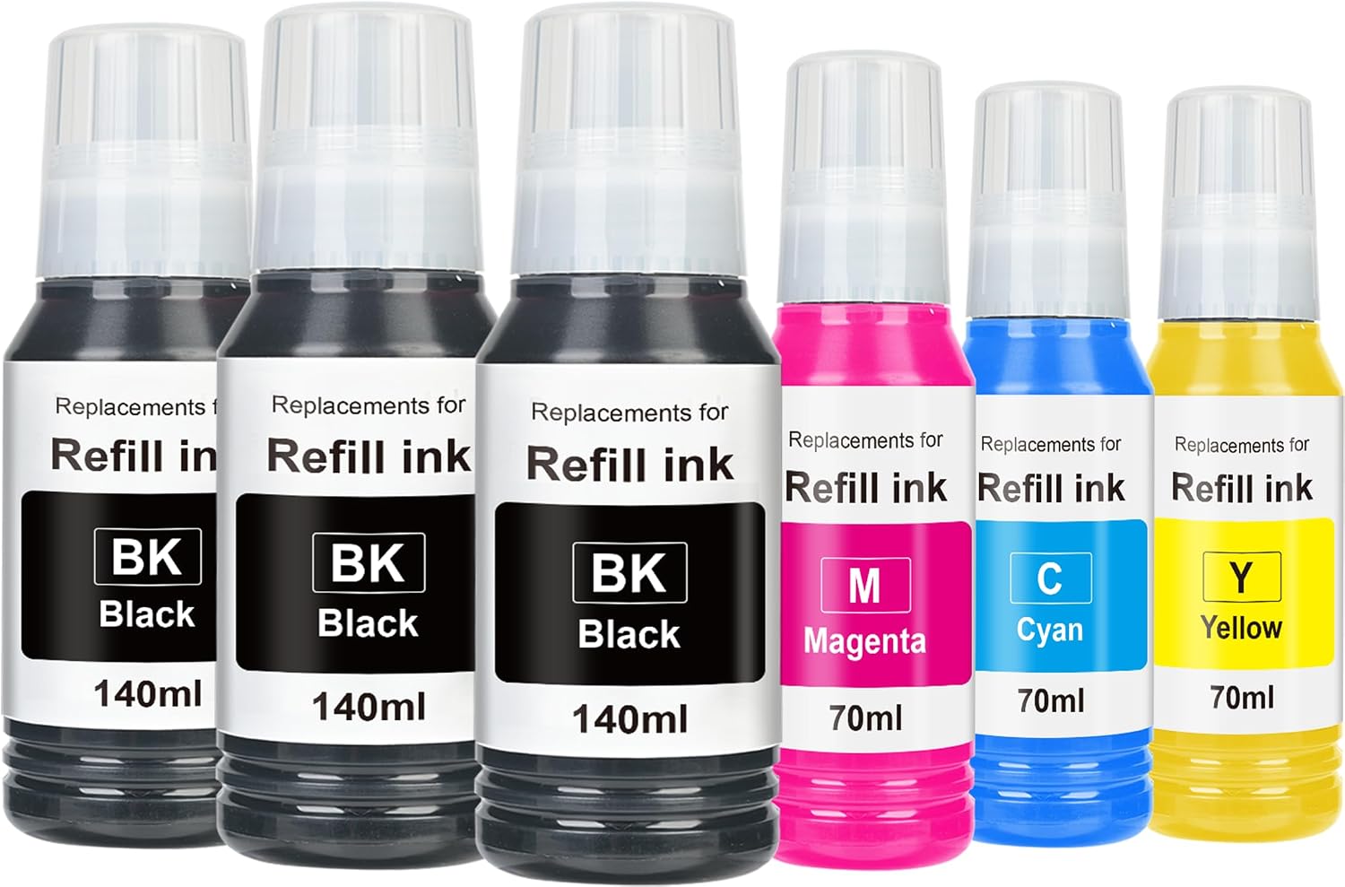 Detalle de EaseFusion V20 Ink Refill Bottles for Epson 502, 6-Pack, 3 Black + CMY