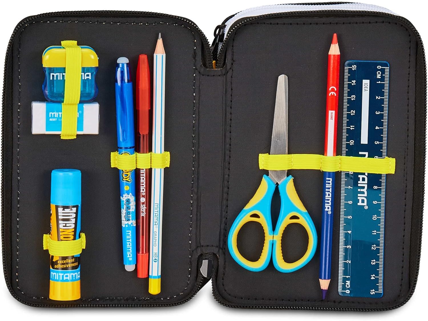 Thumbnail 2 de Seven Juventus Trousse Scolaire 3 Zip Noir – Organiseur triple compartiment avec matériel intégré