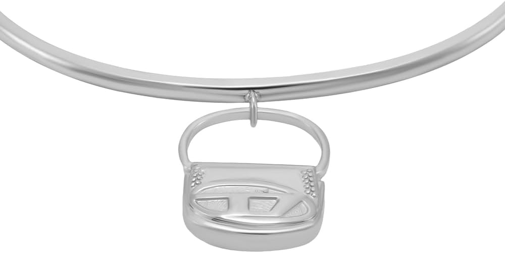 Detalle de Diesel Herren Edelstahl Manschettenarmband – silberpoliert, 16 cm × 1,65 cm