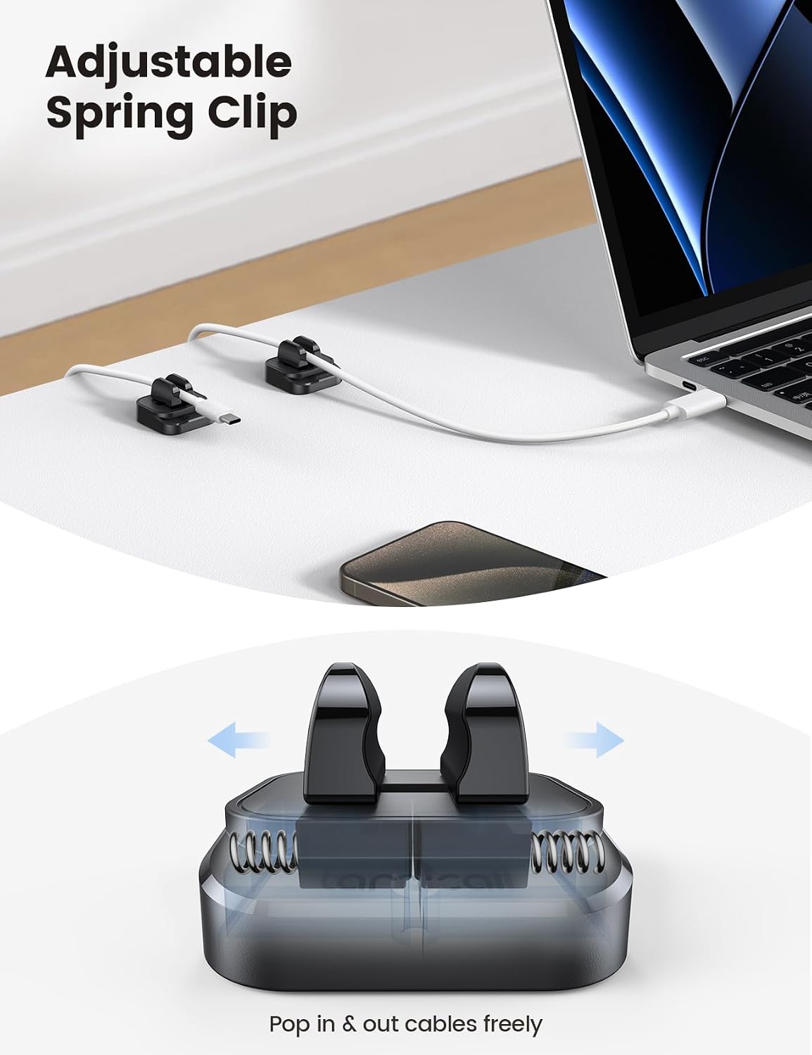 Detalle de Lamicall Spring Cable Holder Clips 8mm