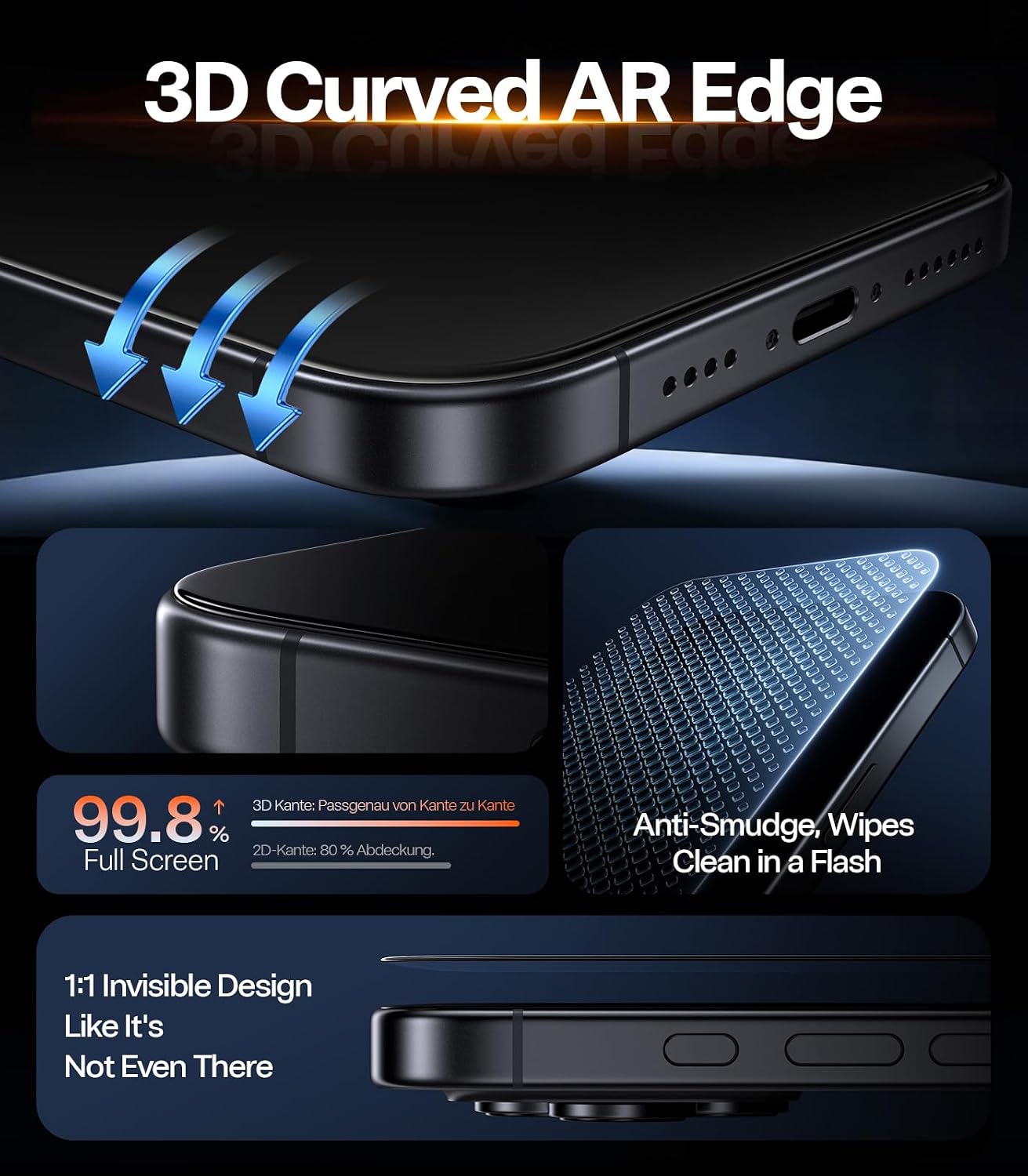 Detalle de TORRAS OrigArmor AR iPhone 17 Pro 9H+ Screen Protector