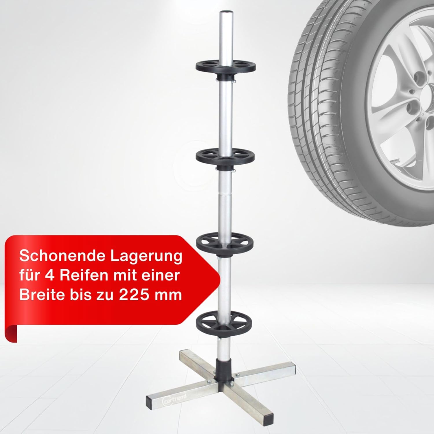 Thumbnail 2 de cartrend Felgenbaum – platzsparende Reifenaufbewahrung für 4 Autoreifen mit Felgen