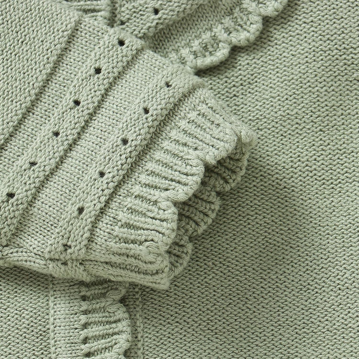 Thumbnail 4 de Hadetoto Cotton Baby Girls Cardigan Knit Long Sleeve Toddler Sweater with Button Closure