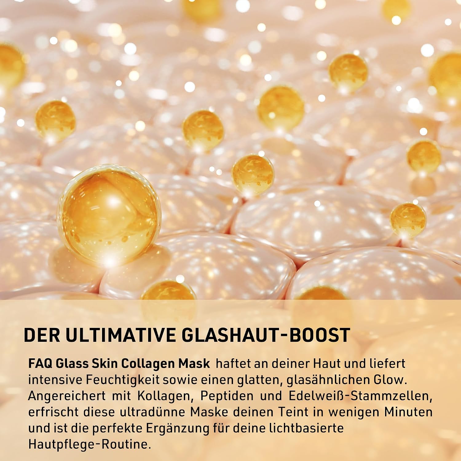 Detalle de FAQ Glass Skin Kollagen Maske – Straffende Gel-Maske mit Feuchtigkeit, Porenverfeinerung und LED-Kompatibilität
