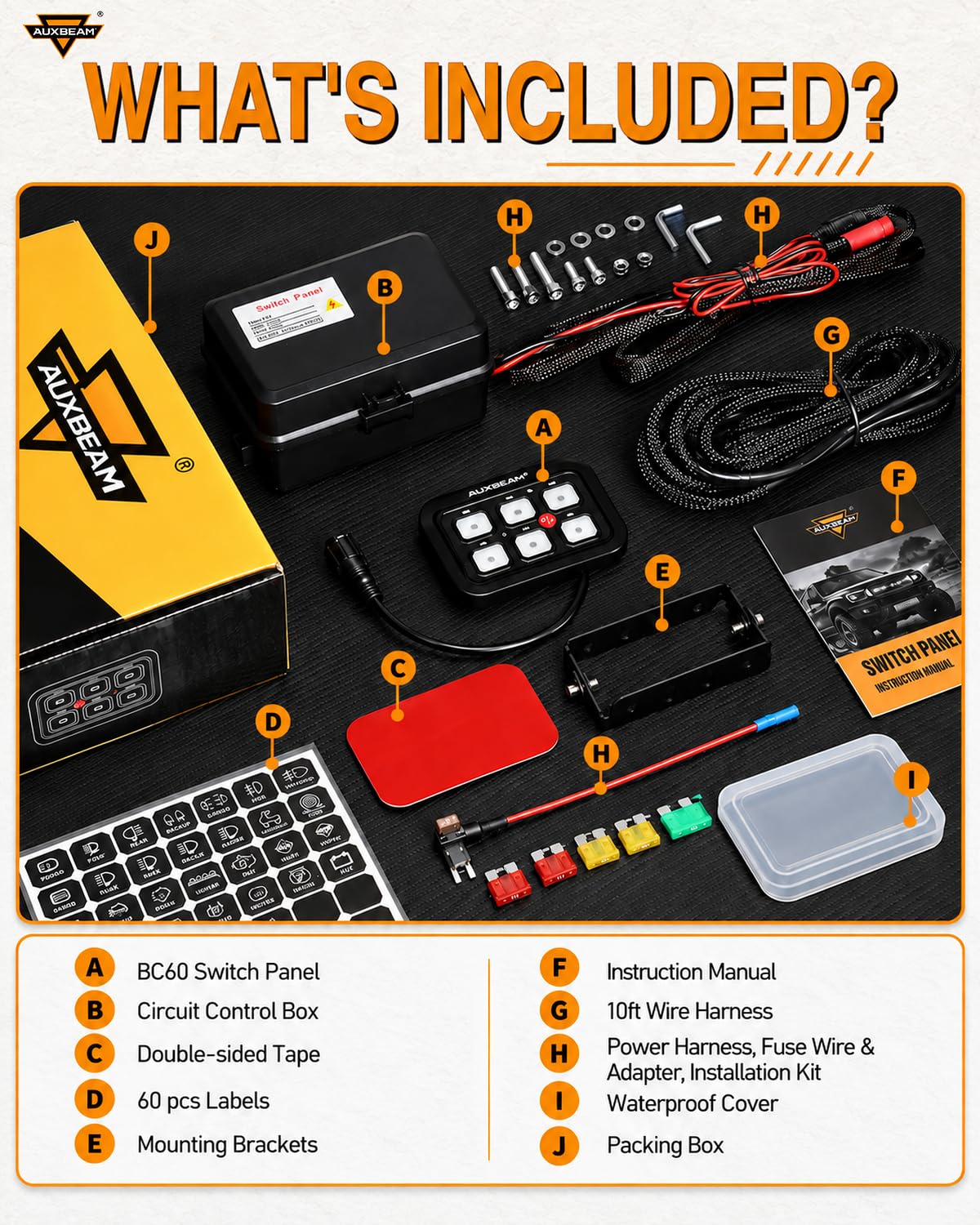Thumbnail 6 de Auxbeam BC60 6-gang switch panel for vehicle