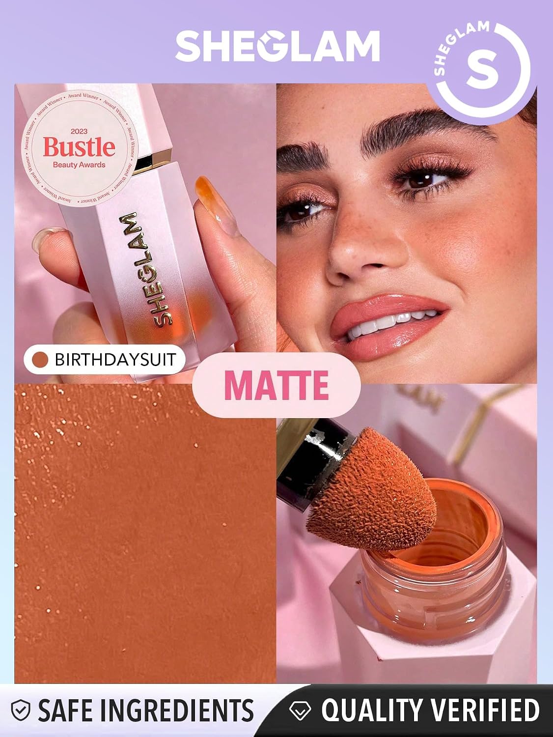Thumbnail 6 de SHEGLAM Liquid Blush Makeup for Cheeks Matte Finish – Birthday Suit