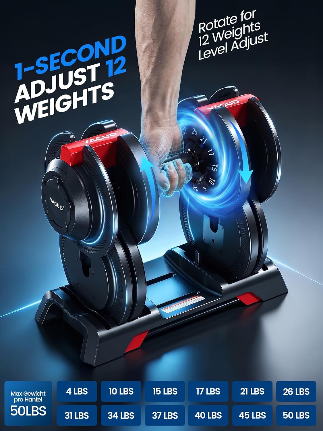 Detalle 2 de Yagud Adjustable Dumbbell Set