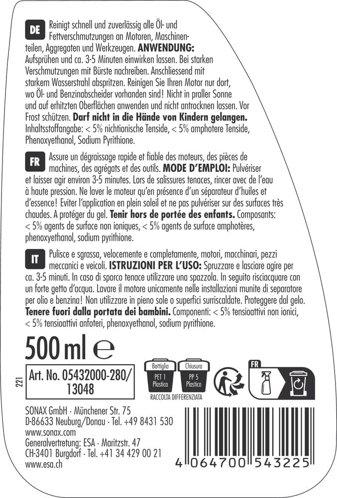 Thumbnail 2 de SONAX Nettoyant moteur (500 ml) – dégraissage rapide et efficace | Réf: 05432000
