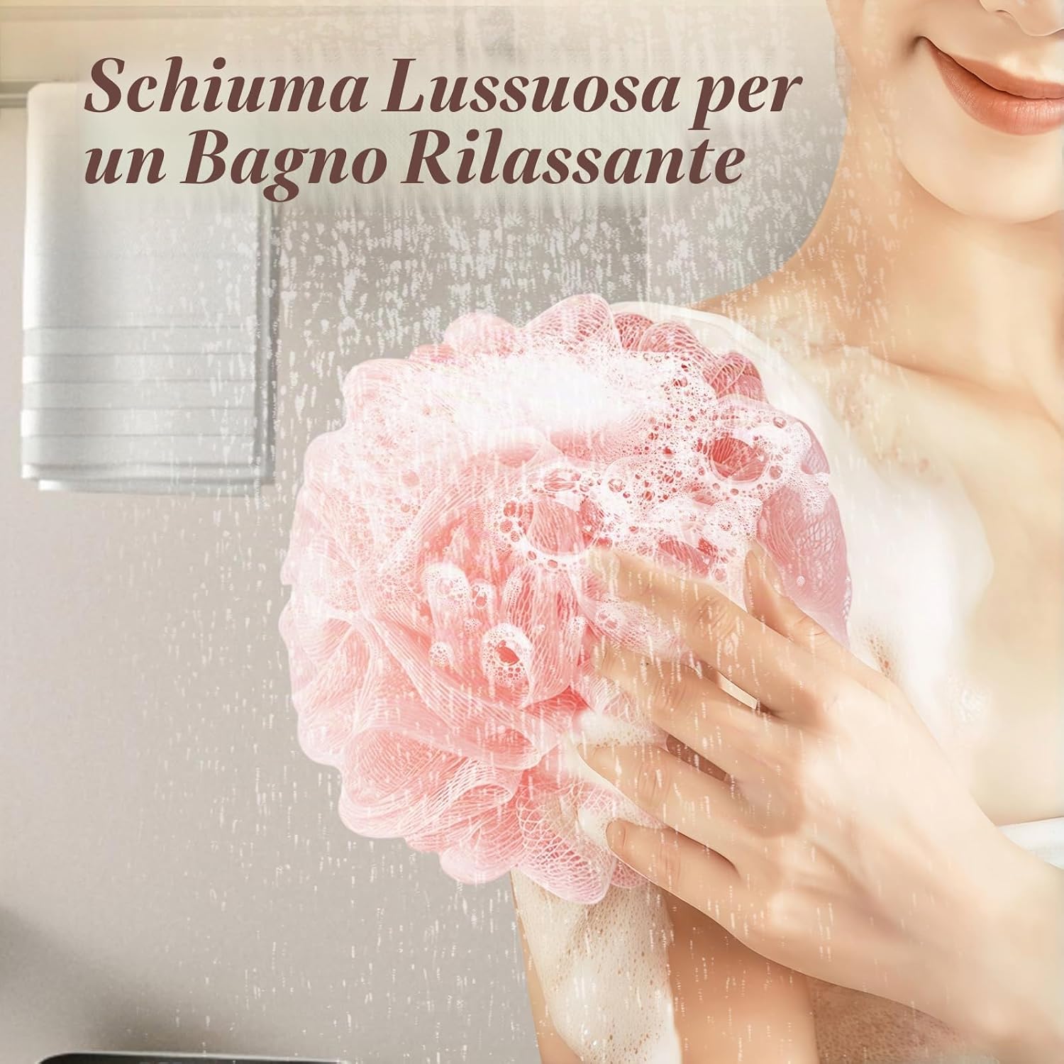 Thumbnail 6 de Flintronic 4 Pezzi Spugna Doccia 50 g – Palla Doccia Morbida in Tessuto a Rete, Esfoliante e Massaggiante