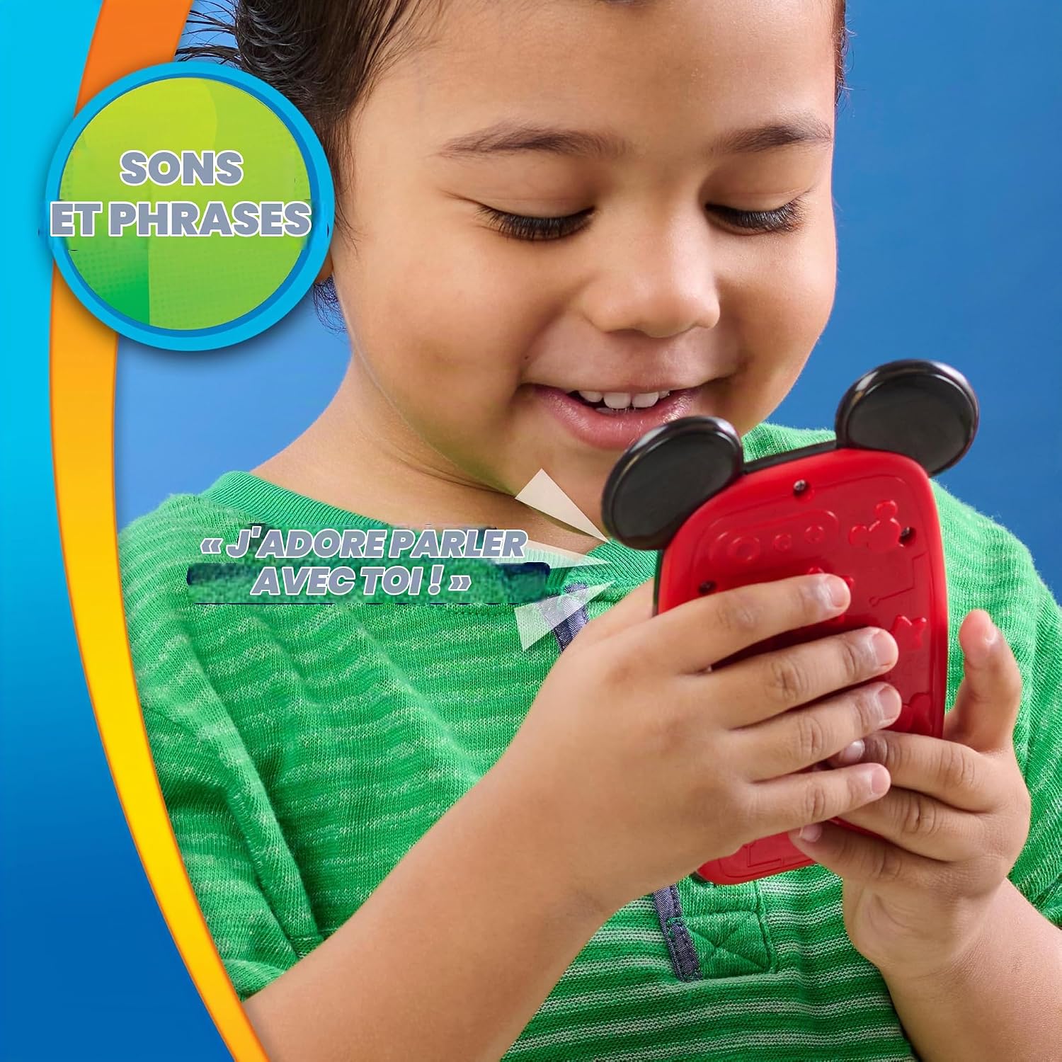 Detalle de Just Play Disney Jr. Mickey Mouse Clubhouse speelgoedtelefoon met licht en geluid