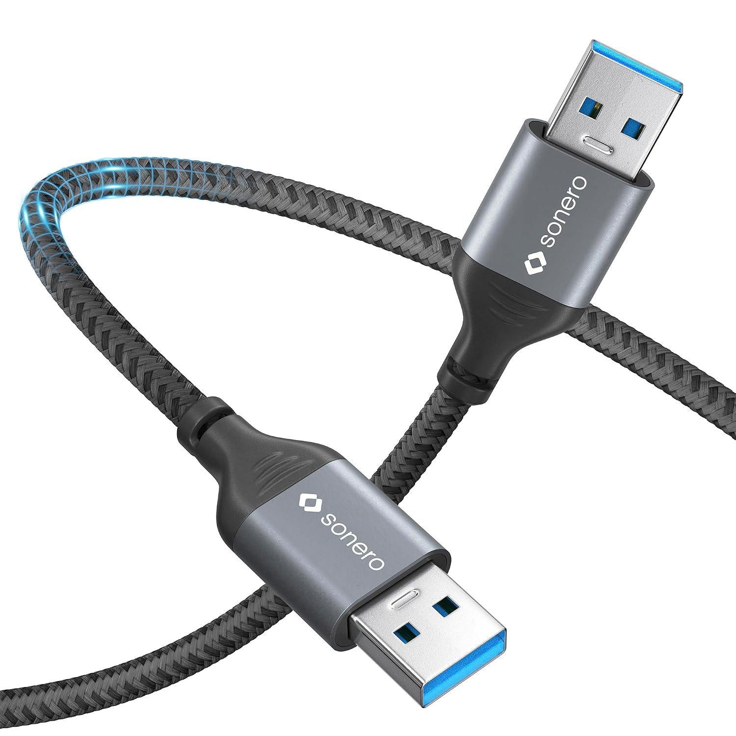 Thumbnail 1 de Sonero SPC-U050-020 – kabel USB-A–USB-A USB 3.0, 2 m, bawełniany oplot