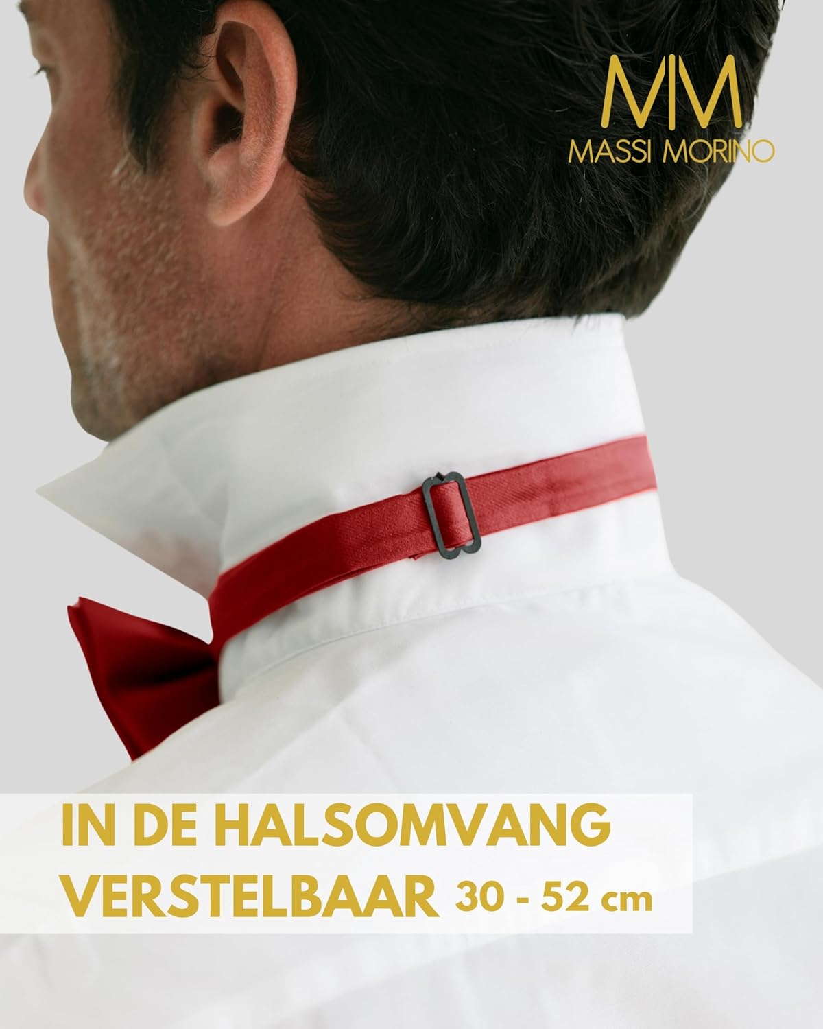 Detalle de MASSI MORINO Fliege-Single voorgestrikte vlinderdas, verstelbaar, 12 kleuren