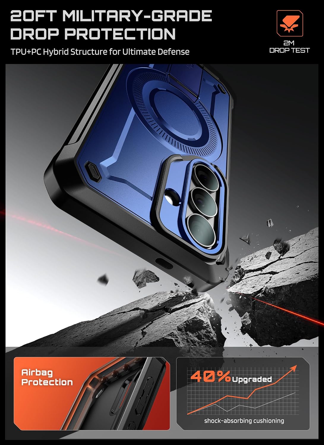 Thumbnail 2 de SUPCASE SUP-Galaxy2026-S26-MagPro-SP-2Set-Black Galaxy S26 Case with Kickstand