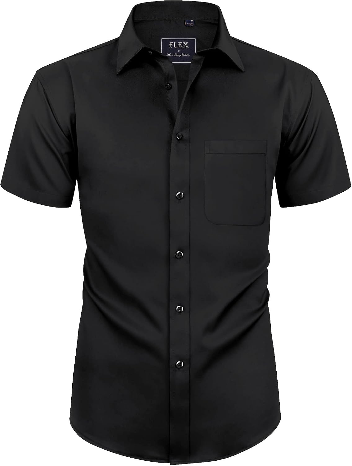 Detalle de J.VER Herren Hemd Kurzarm Freizeithemd mit Tasche Regular Fit – Bügelleicht, Stretch und Knitterarm