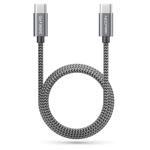 Detalle de deleyCON 240W USB-C Cavo PD 3.1: ricarica rapida e trasferimento affidabile (2x 1m)