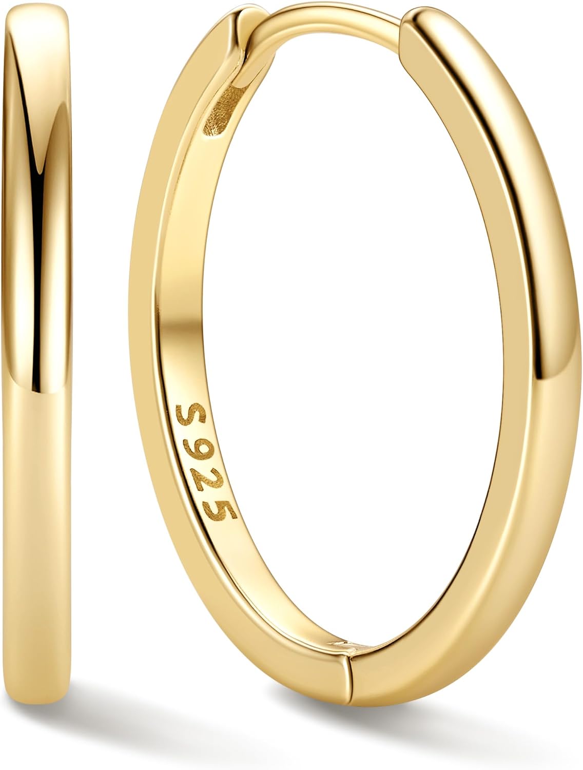 Detalle de ChicSilver Creolen Silber 925 – Huggies Ohrringe für Damen & Herren in 6–20 mm