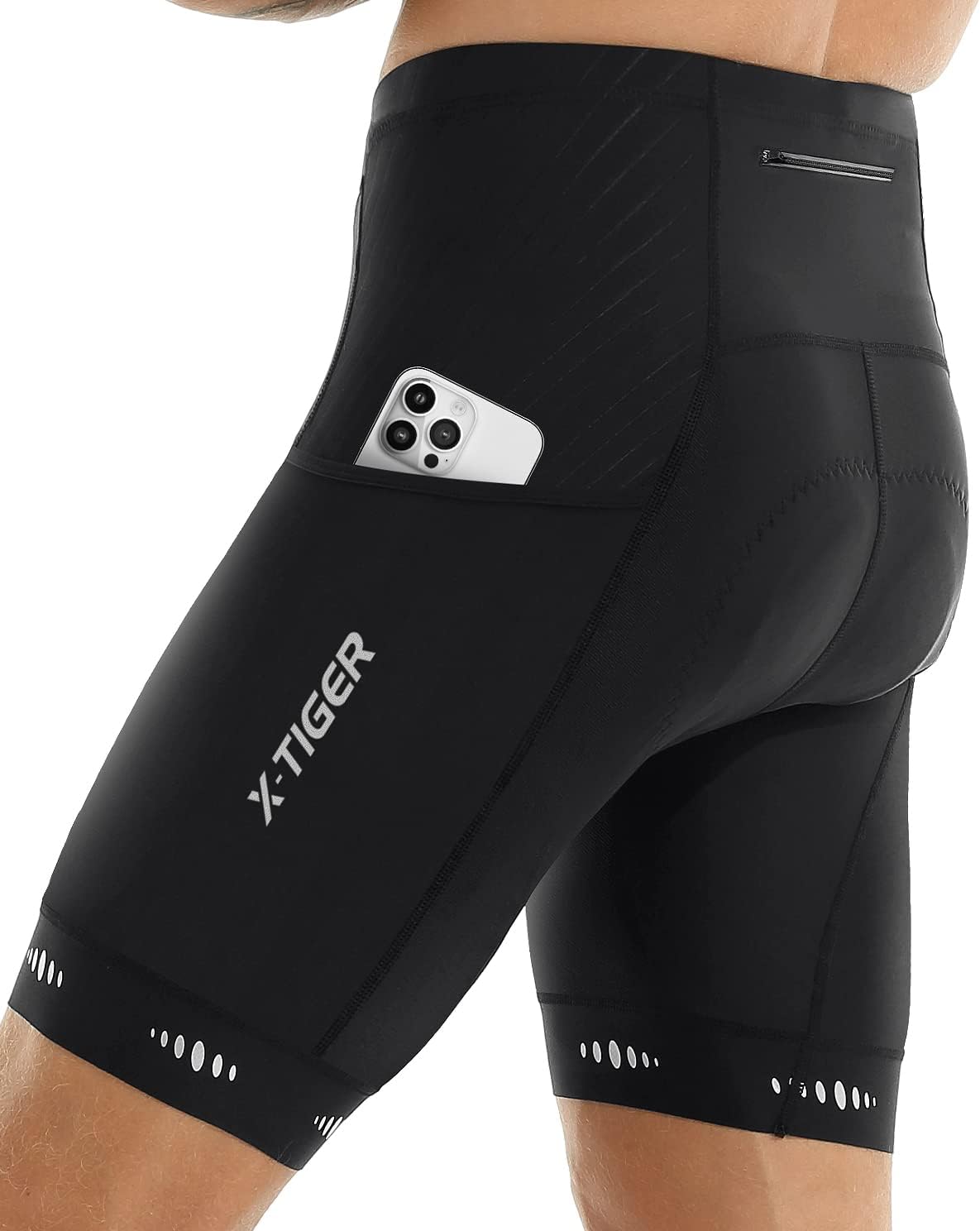 Imagen de X-TIGER Radlerhose Herren mit 5D Sitzpolster – atmungsaktiv, schnelltrocknend & mit 3 Taschen en OfertitasTOP