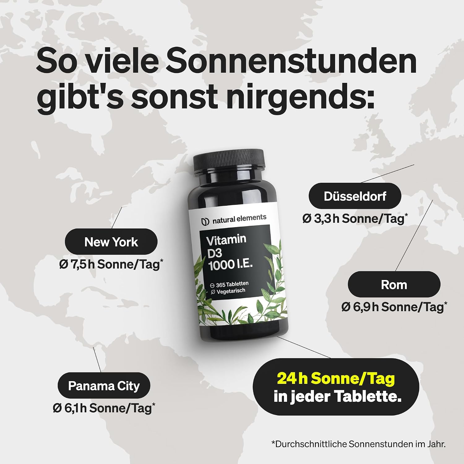Thumbnail 3 de natural elements Vitamin D3 1000 IE – 365 Tabletten im Jahresvorrat