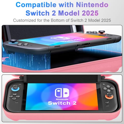 Thumbnail 1 de daydayup Switch 2 Carry Case – Pink, protective hard shell with 24 game slots for Nintendo Switch 2