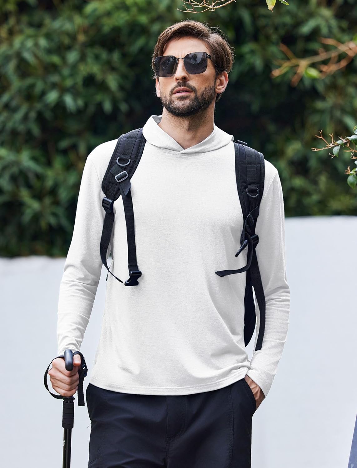 Detalle de PINSPARK Lightweight Pullover Hoodie (Men’s Slim-Fit, Quick-Dry, No Pockets)
