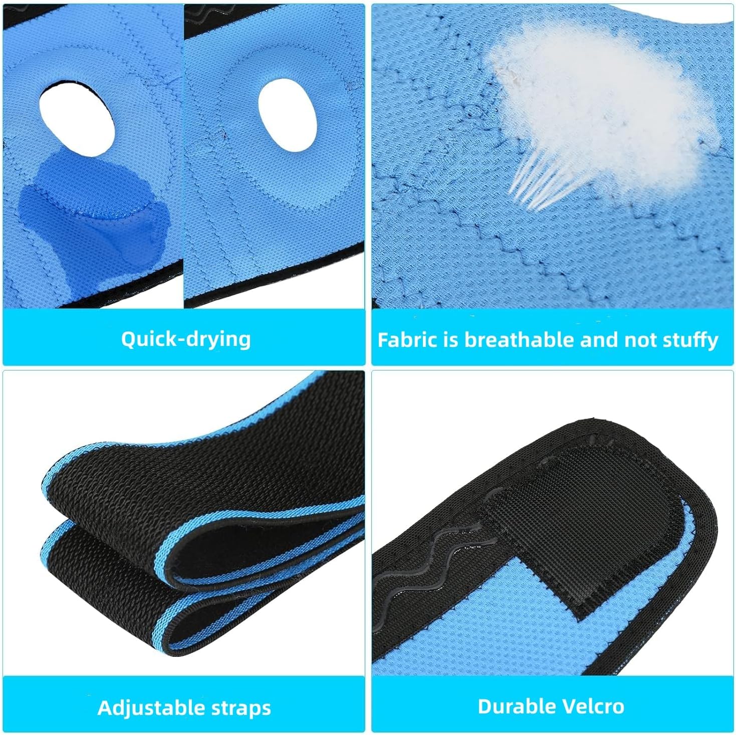 Detalle de TOVIKI TOVIKI Adjustable Open-Patella Neoprene Compression Knee Brace for Arthritis & Meniscus Pain Relief