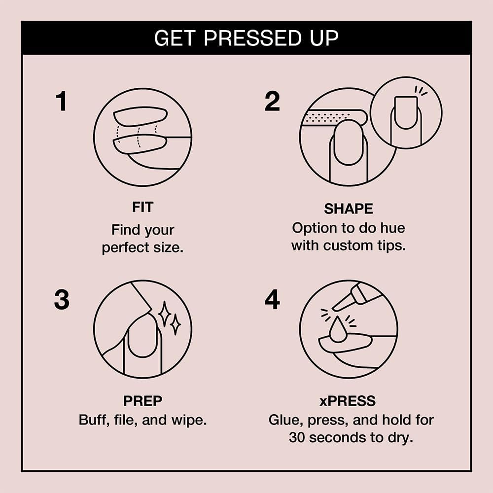 Thumbnail 2 de OPI xPRESS/On Press On Nails – French Tip & Pattern Designs (Long & Short, Round & Oval) with Nail Glue – 30 pcs