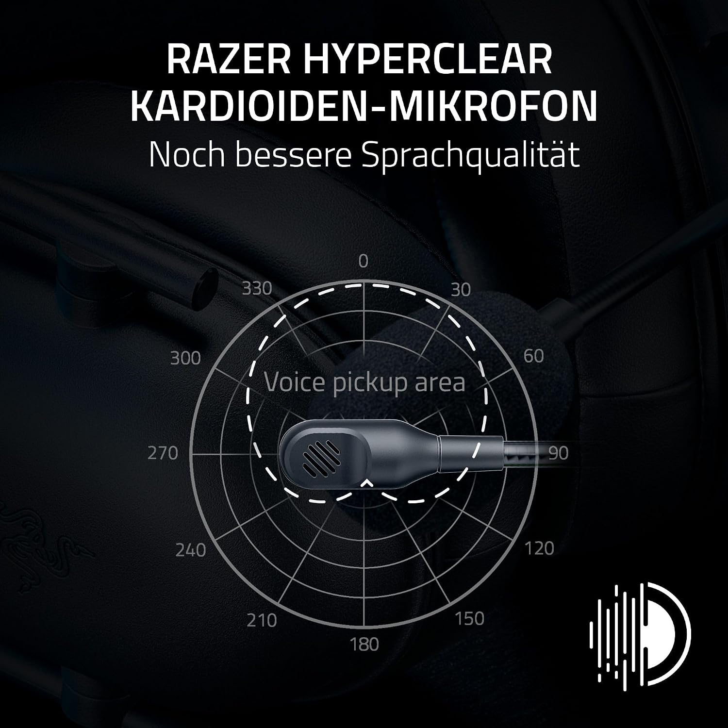 Detalle de Razer BlackShark V2 X (PlayStation) – kabelgebundenes E-Sport Headset mit 3,5-mm-Anschluss, 50-mm-Treibern und Nierenmikrofon