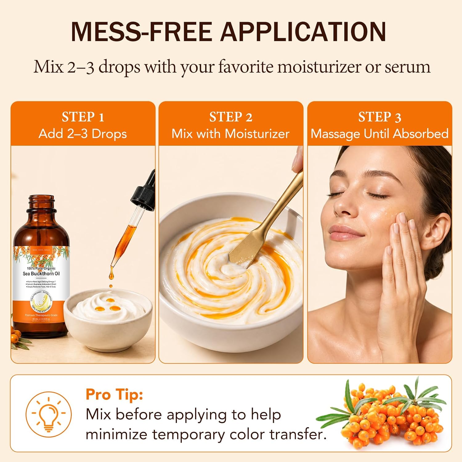 Thumbnail 6 de timlasa Sea Buckthorn Oil, 100% Pure Cold-Pressed Unrefined, 60 mL