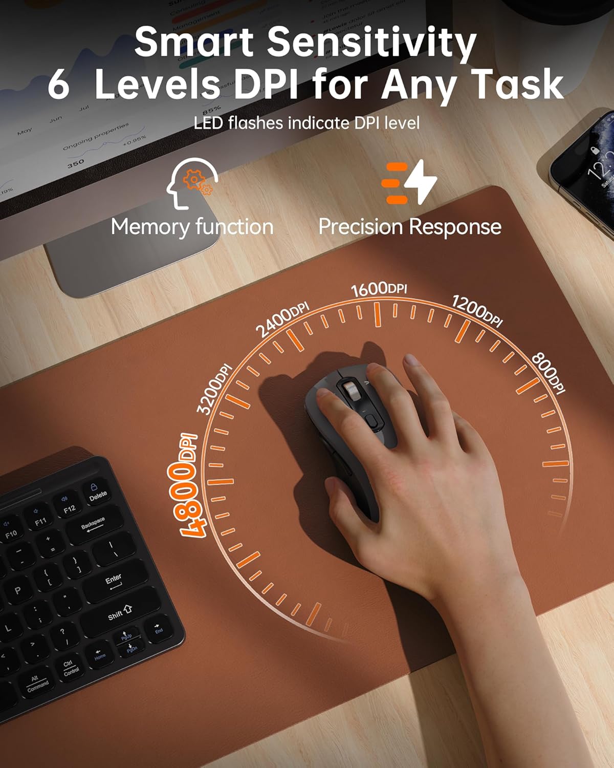 Thumbnail 2 de TECKNET Bluetooth Mouse 4800 DPI wireless mouse