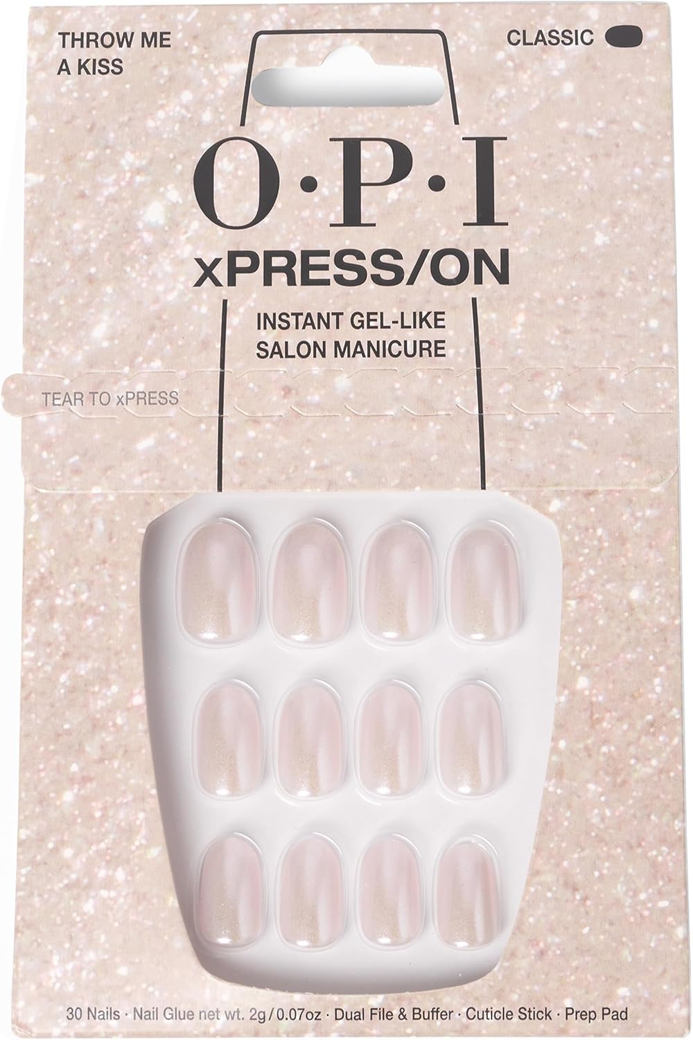 Thumbnail 6 de OPI xPRESS/ON Press On Nails Glitter & Shimmery – long & short, round & oval sets with nail glue (30 pcs)