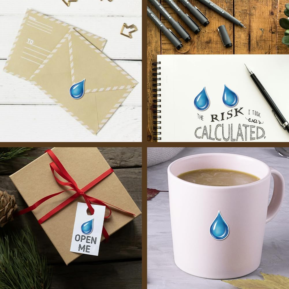 Detalle 1 de AHANDMAKER 240-Piece Teardrop Stickers, Blue Self-Adhesive Decals