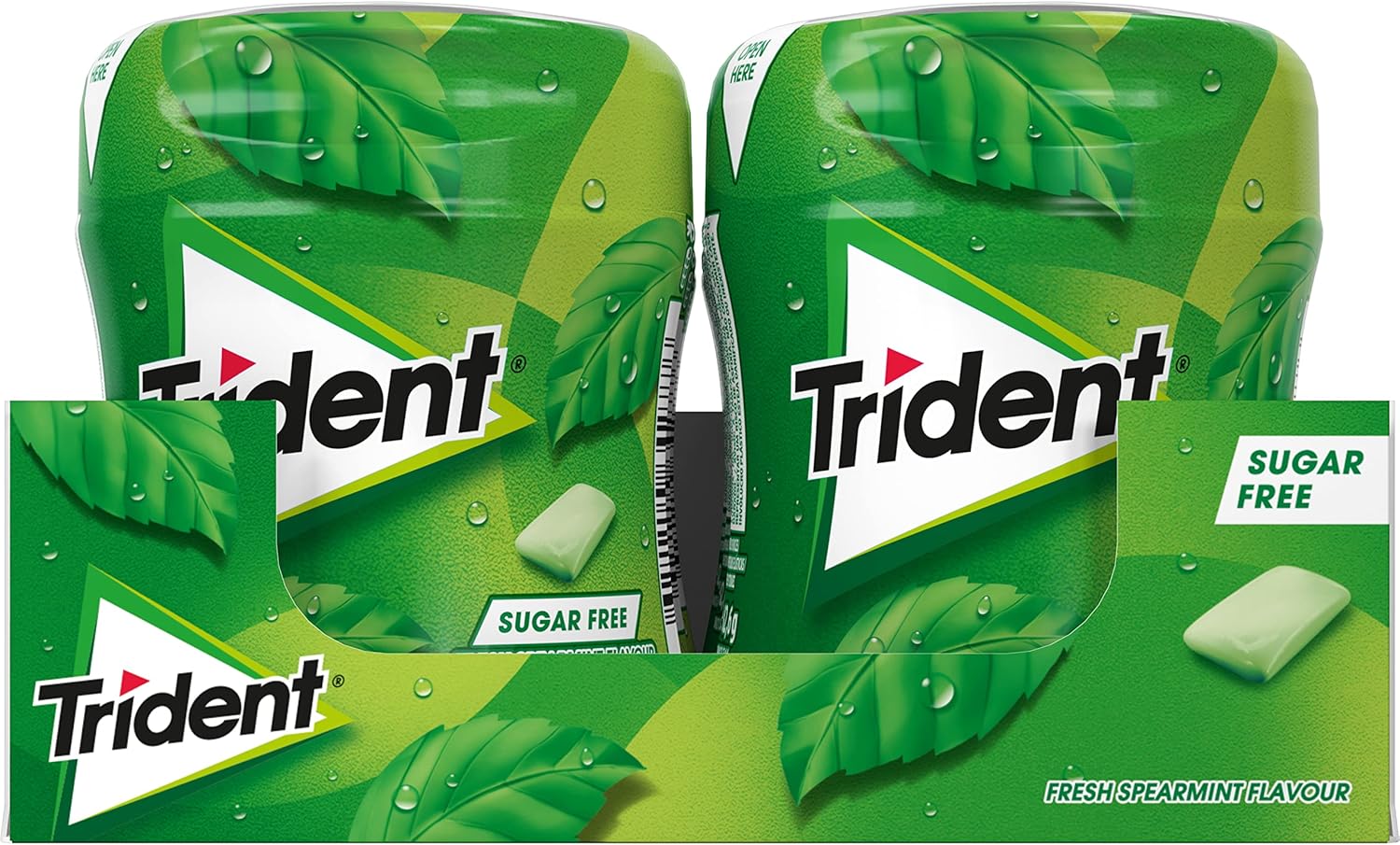 Detalle 2 de Trident Fresh Bottle Hierbabuena – Chicles sin Azúcar 🍃 (6 botellas)