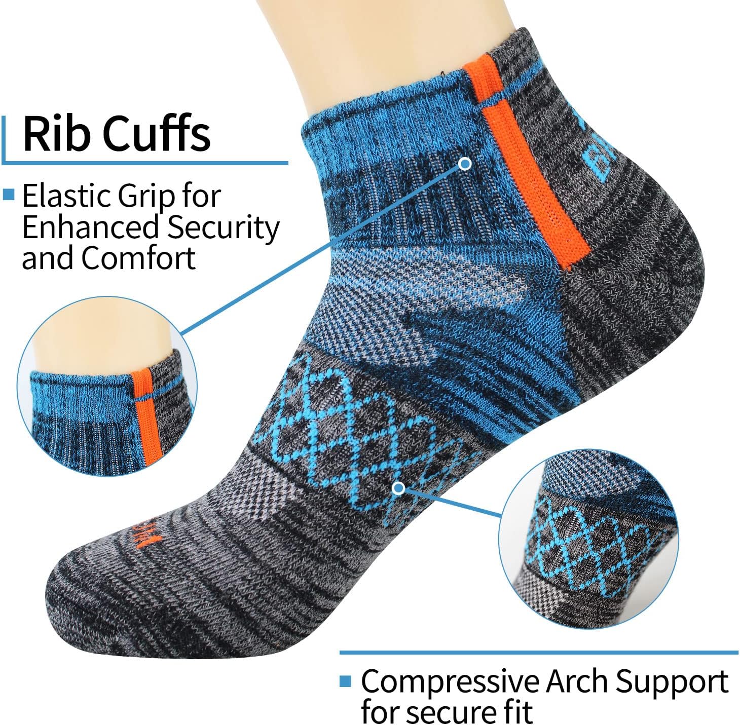 Thumbnail 2 de BIOAUM Men’s Athletic Socks 10-13, 6 Pairs
