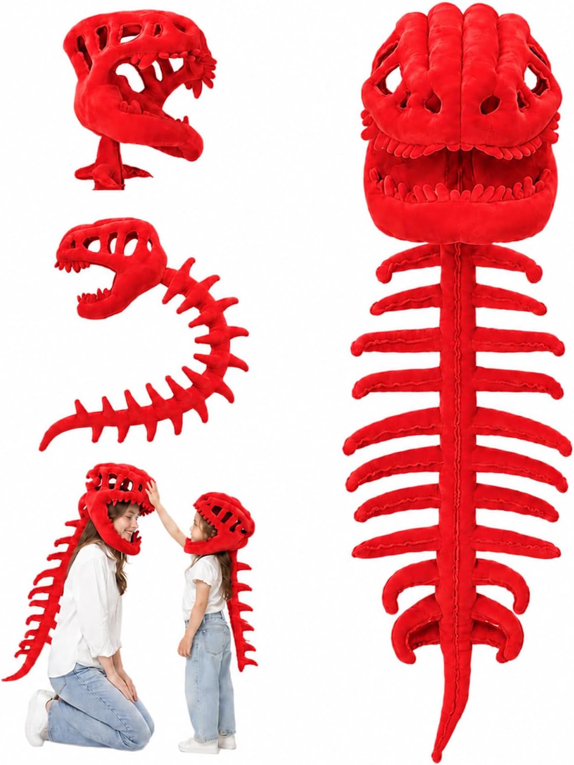 Thumbnail 6 de Sachie Dinosaur Skeleton Costume for Kids (Spinosaurus Purple) — Cozy Plush with Skull & Spine