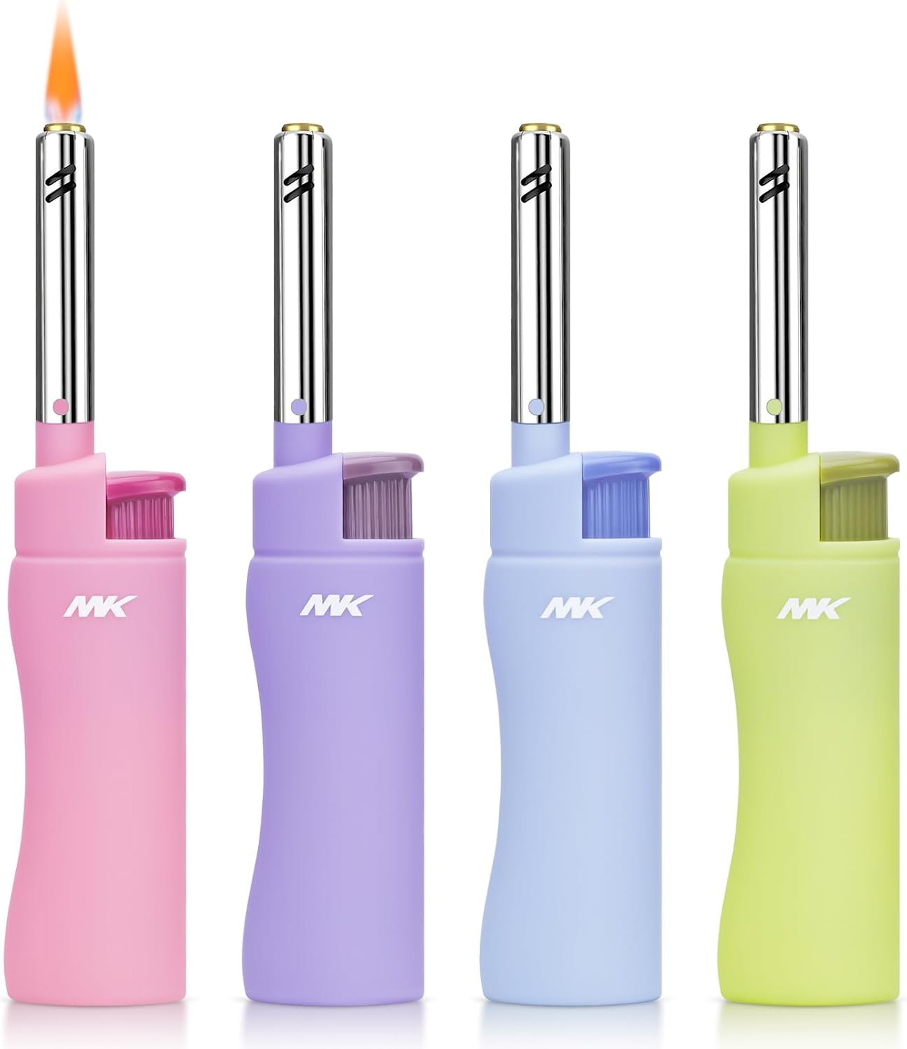 Detalle de MK LIGHTER 3BL Harmony-4PC Butane Candle Lighter 4-Pack, Wind-Resistant Flame